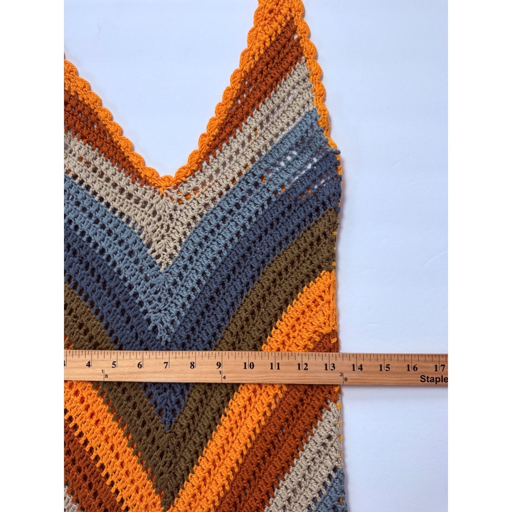 Free People Womens Boho Freya Striped Slip Dress Crochet Knit Size S Festival - Picture 6 of 11